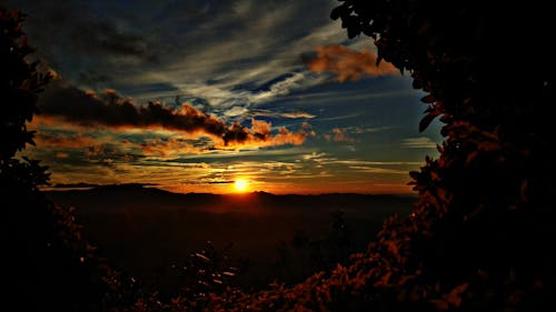 Kostenlos Schattenbildfoto Des Sonnenuntergangs Stock-Foto