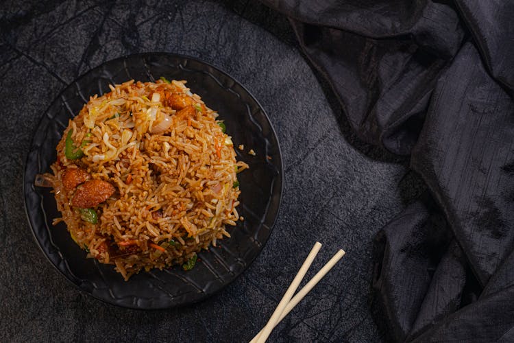 Appetizing Asian Dish With Rice