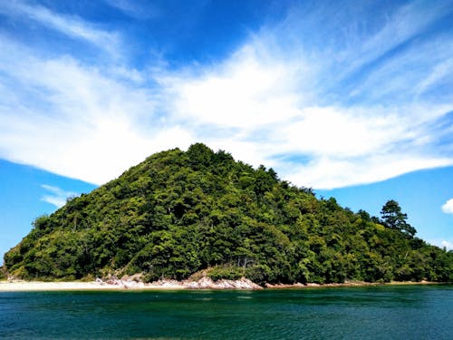 Green Mountain Under Blue Sky