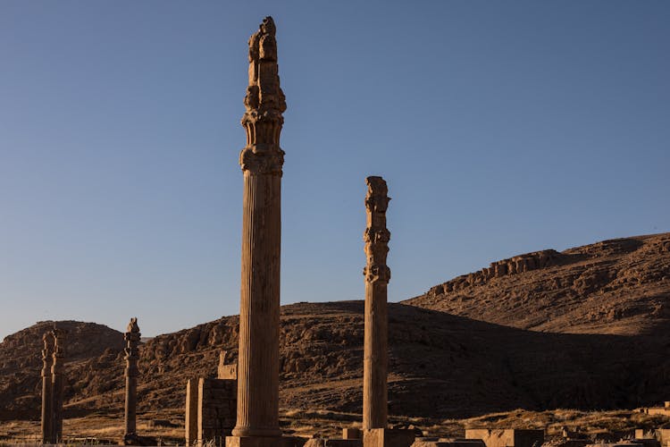 Columns At The Gate Of All Nations In Persepolis, Iran