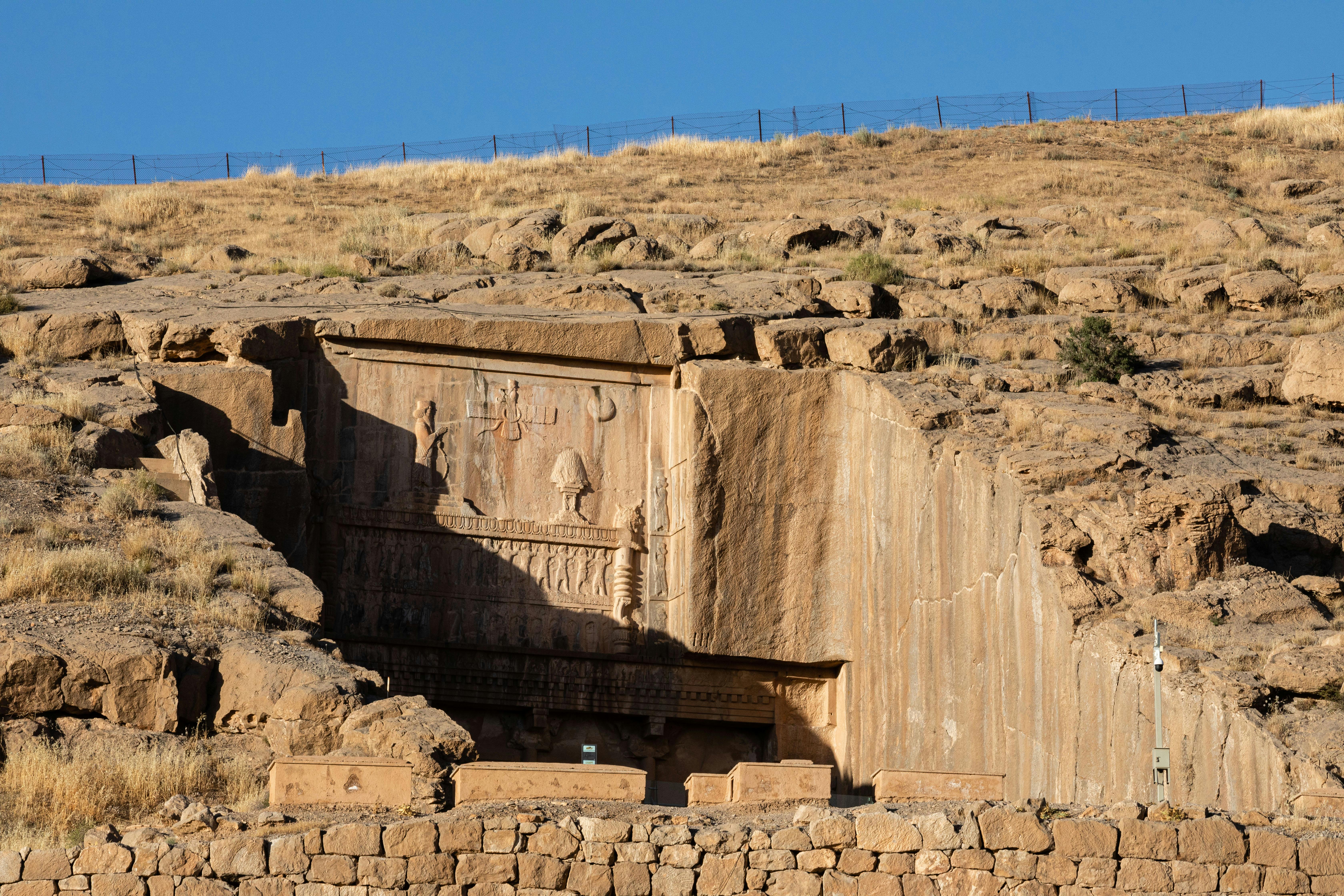 a part of the ruins of the gate of all nations in persepolis iran