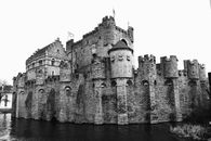 Gray Concrete Castle on Water