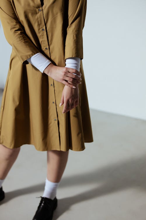 Woman in Brown Dress