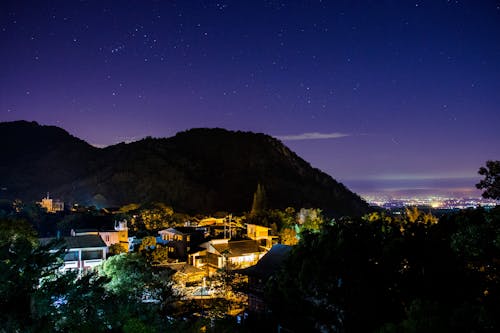 Houses under a Starry Sky