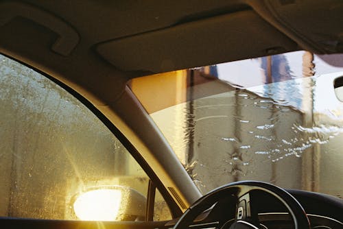 Photo of a Wet Car Windshield 