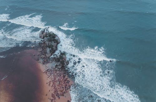 คลังภาพถ่ายฟรี ของ คลื่น, จากข้างบน, ชายทะเล
