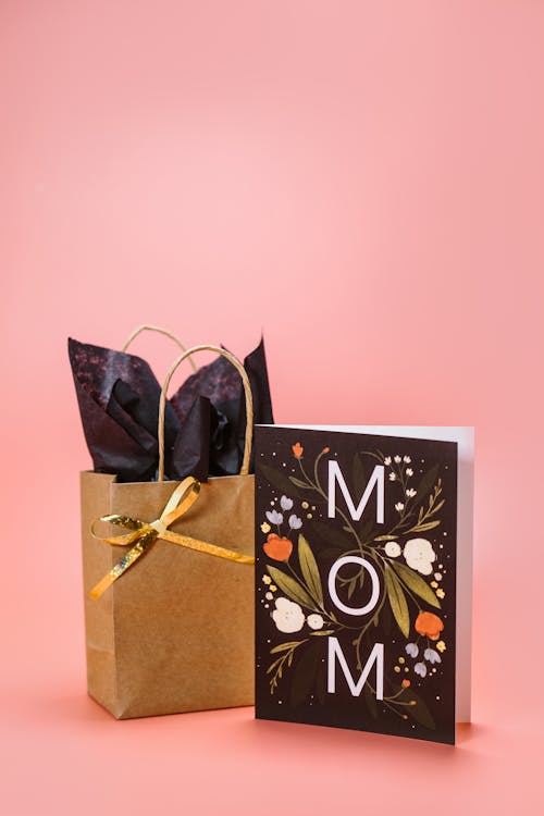 Free Floral Design on a Mother's Day Greeting Card Stock Photo