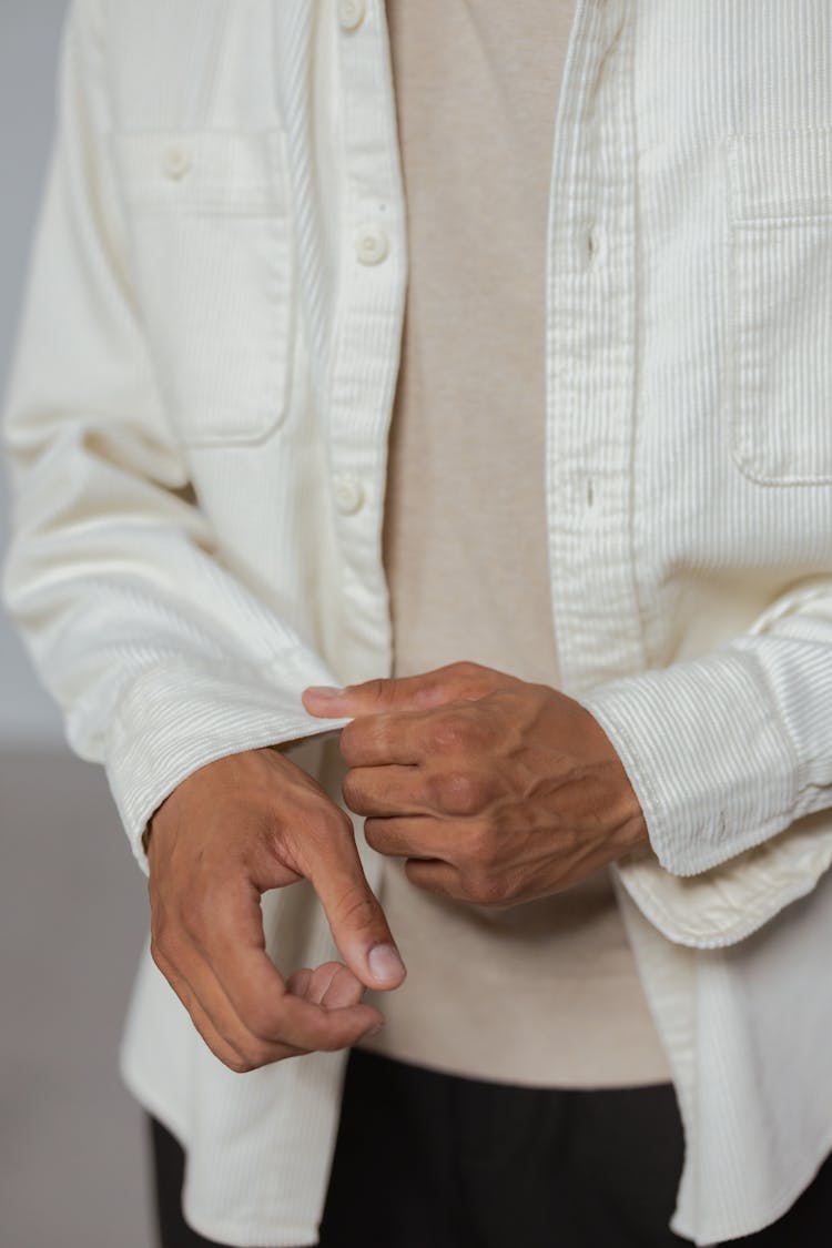 Man In White Long Sleeves Jacket