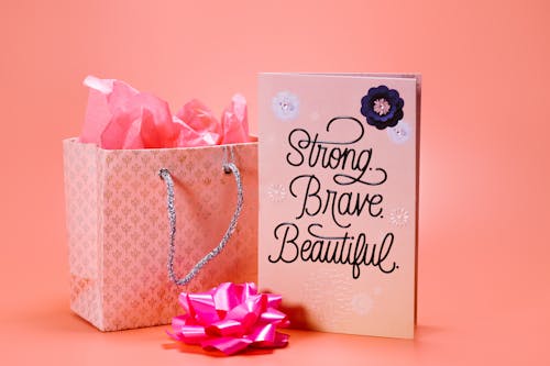 Pink Ribbon and a Greeting Card