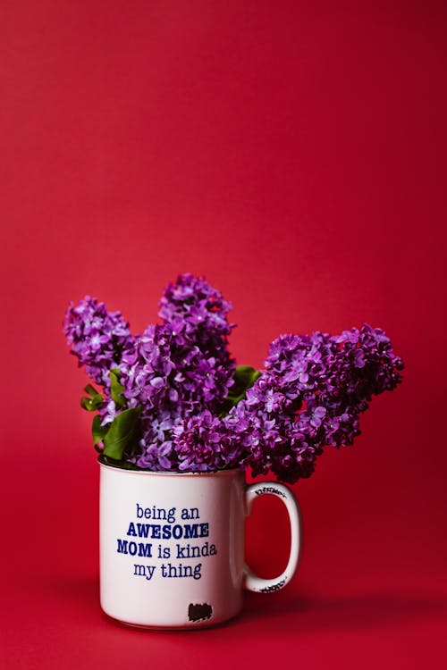Purple Flowers on a Mug