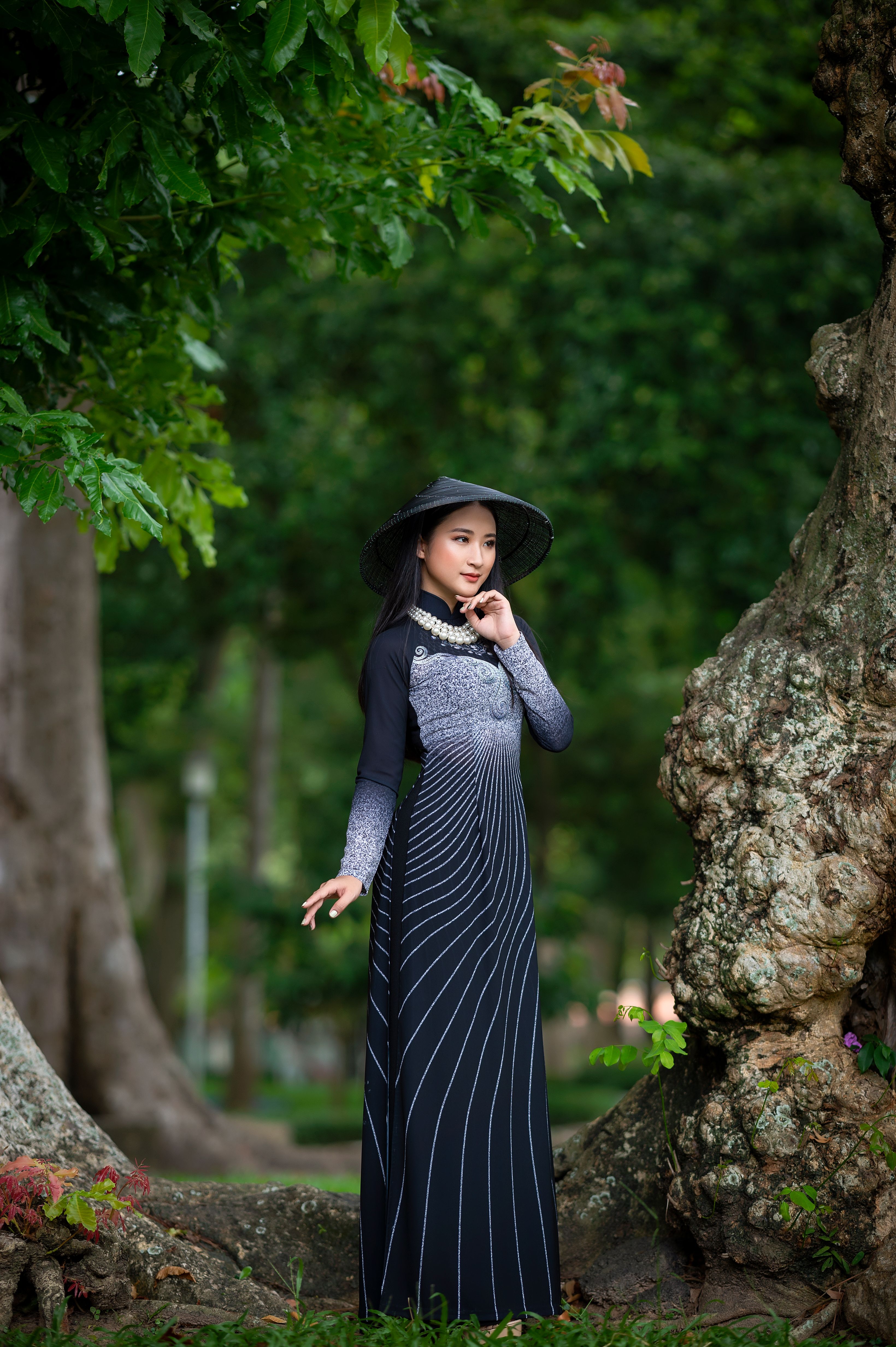 A Woman Wearing a Conical Hat and an Elegant Dress · Free Stock Photo