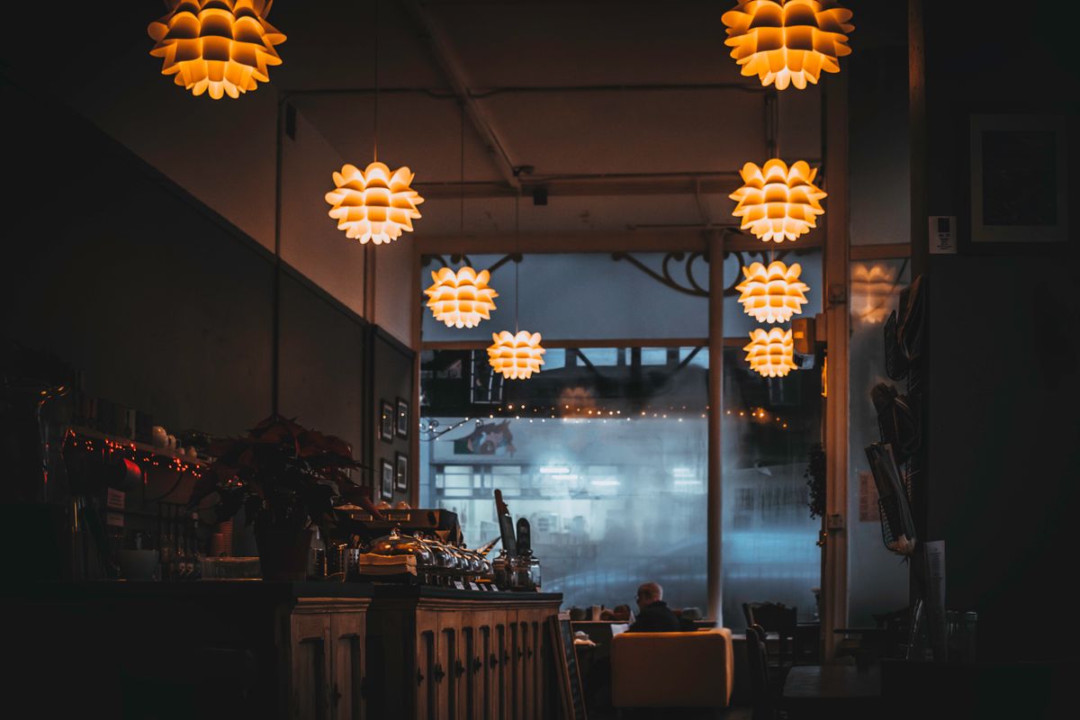 Dining room at dusk