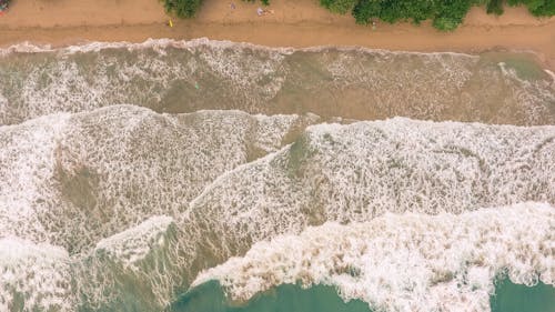 Free Aerial Photography Of Sea Waves Stock Photo