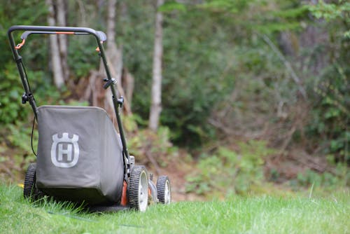 A Lawn Mower on the Grass 