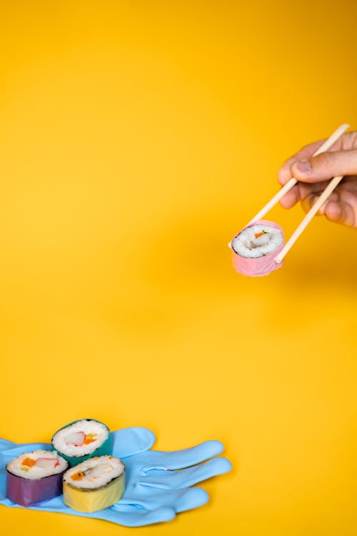 Free Person Eating Sushi Stock Photo