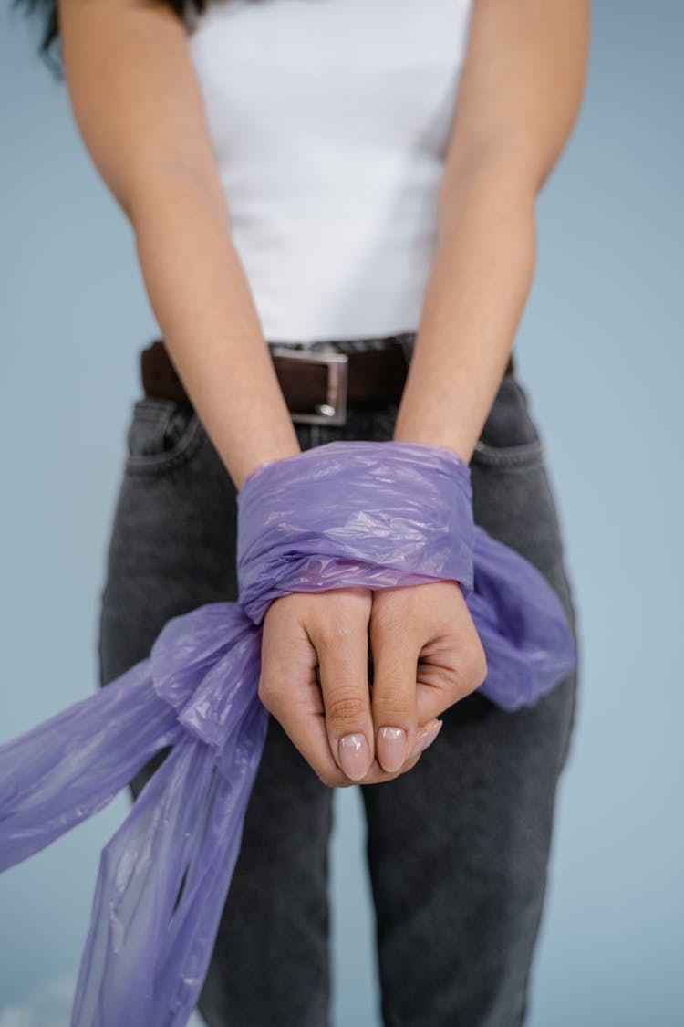 Hands Tied Using A Plastic