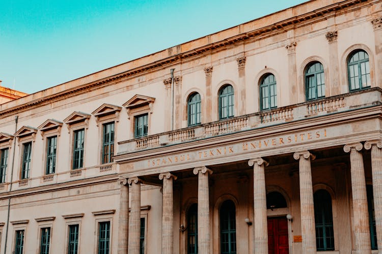 Front Exterior Of The Istanbul Technical University In Turkey