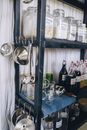 Stainless Steel Cooking Pot on Blue Table