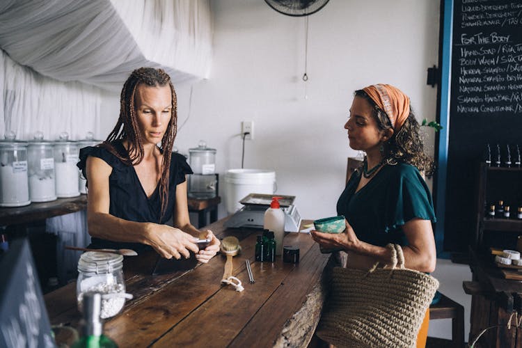 Woman Selling Eco Friendly Products
