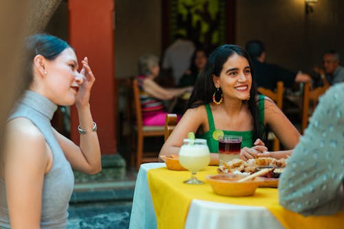 Group of Friends Eating at Mexican Restaurant