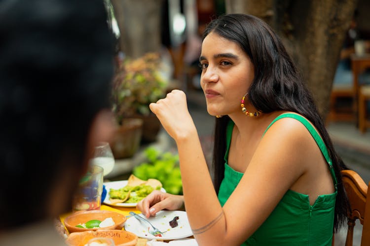 Woman At Mexican Restaurant