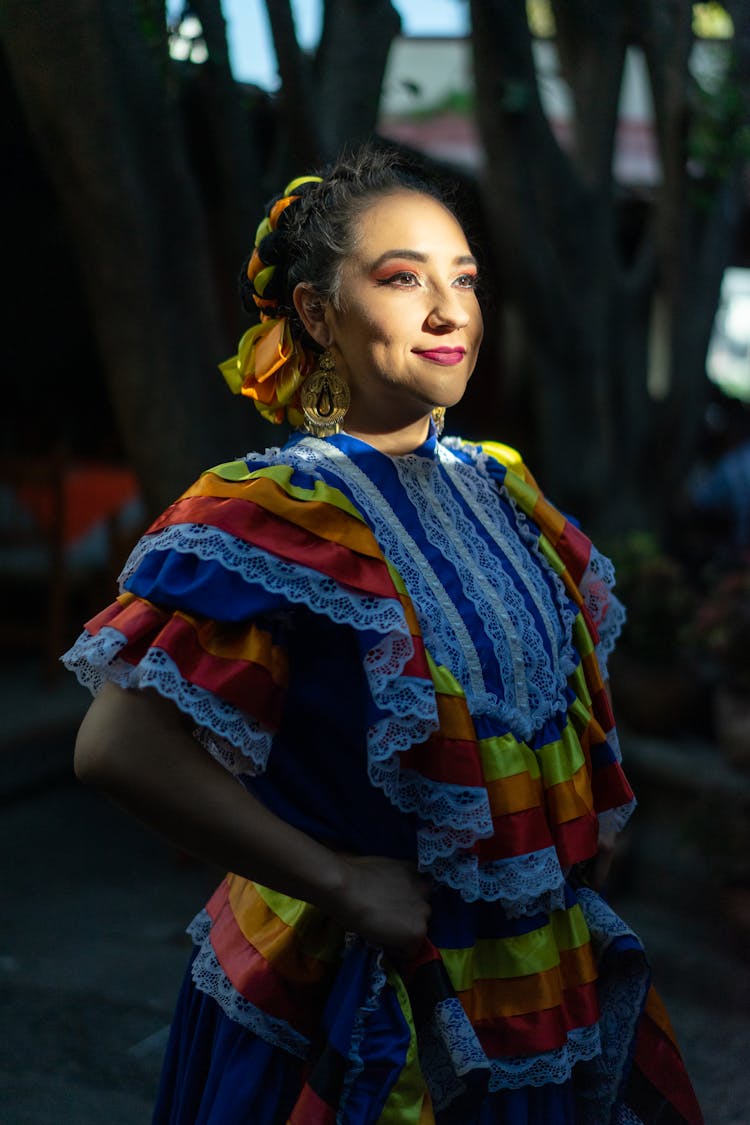 Woman In Traditional Mexican Dress