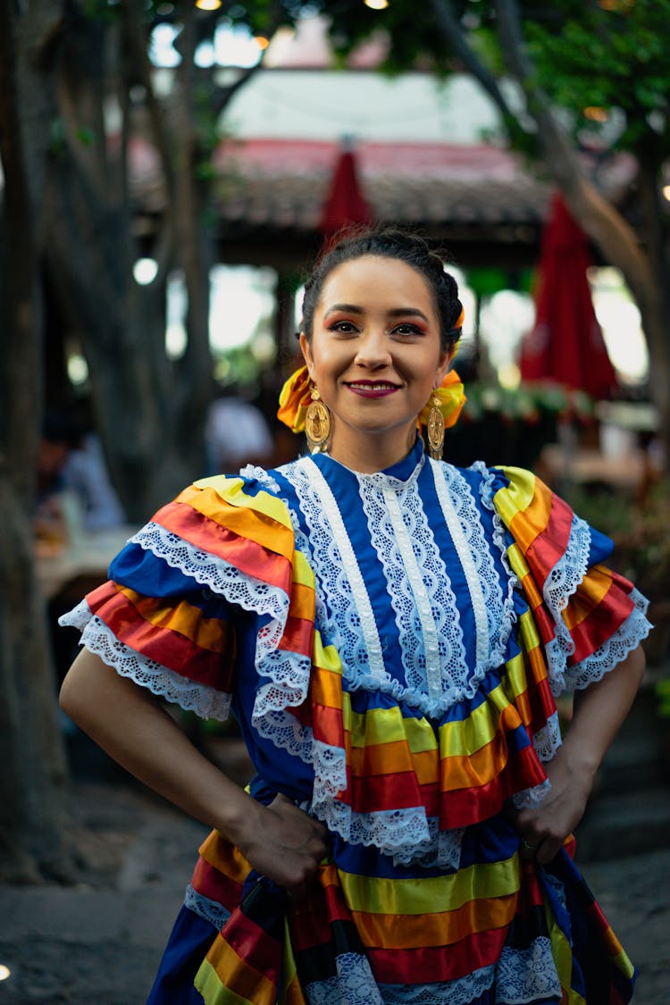 A Woman In Traditional Mexican Dress