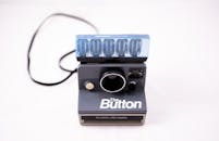 Vintage instant camera in studio