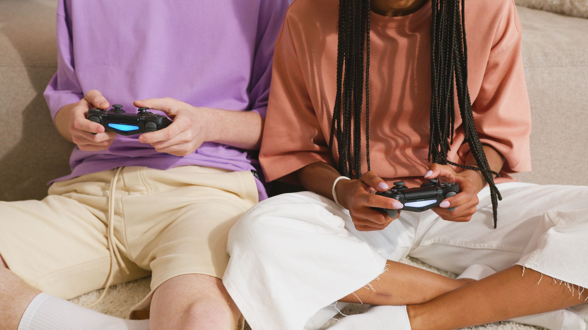 Two People Playing Video Games