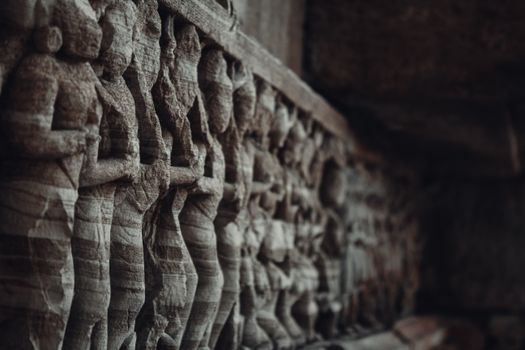 Intricate ancient stone carvings and sculptures at Chittorgarh Fort, India, showcasing remarkable craftsmanship.