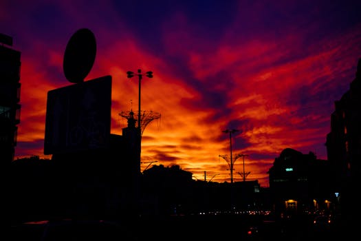 Free stock photo of sunset, night, wroclaw