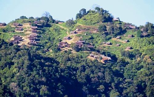 Free stock photo of view of hilly area village Stock Photo