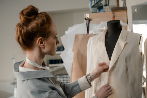 Woman Checking a Shirt