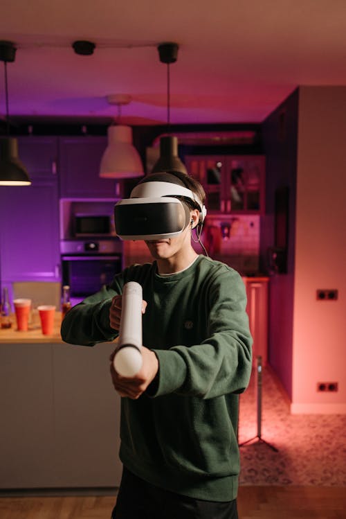 VRヘッドセット, グリーンジャケット, ゲーマーの無料の写真素材