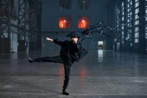 A Person Wearing a Costume Kicking