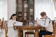 A Man and a Woman Studying Together