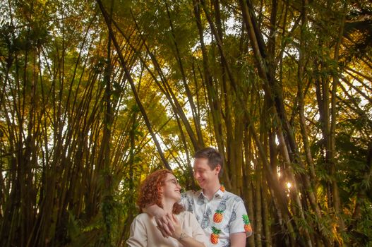 Portrait of a Couple in a Bamboo Forest
