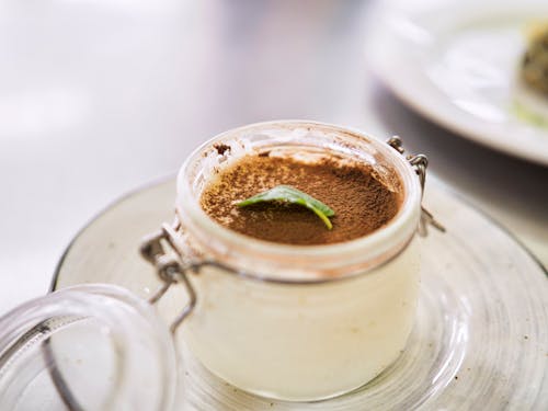 Cinnamon on a Dessert in a Jar