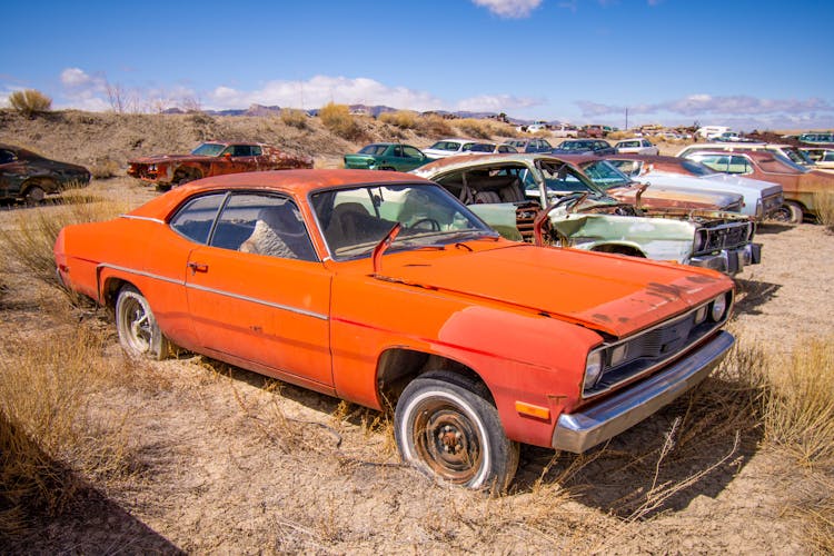 Vintage Car In Scrapyard