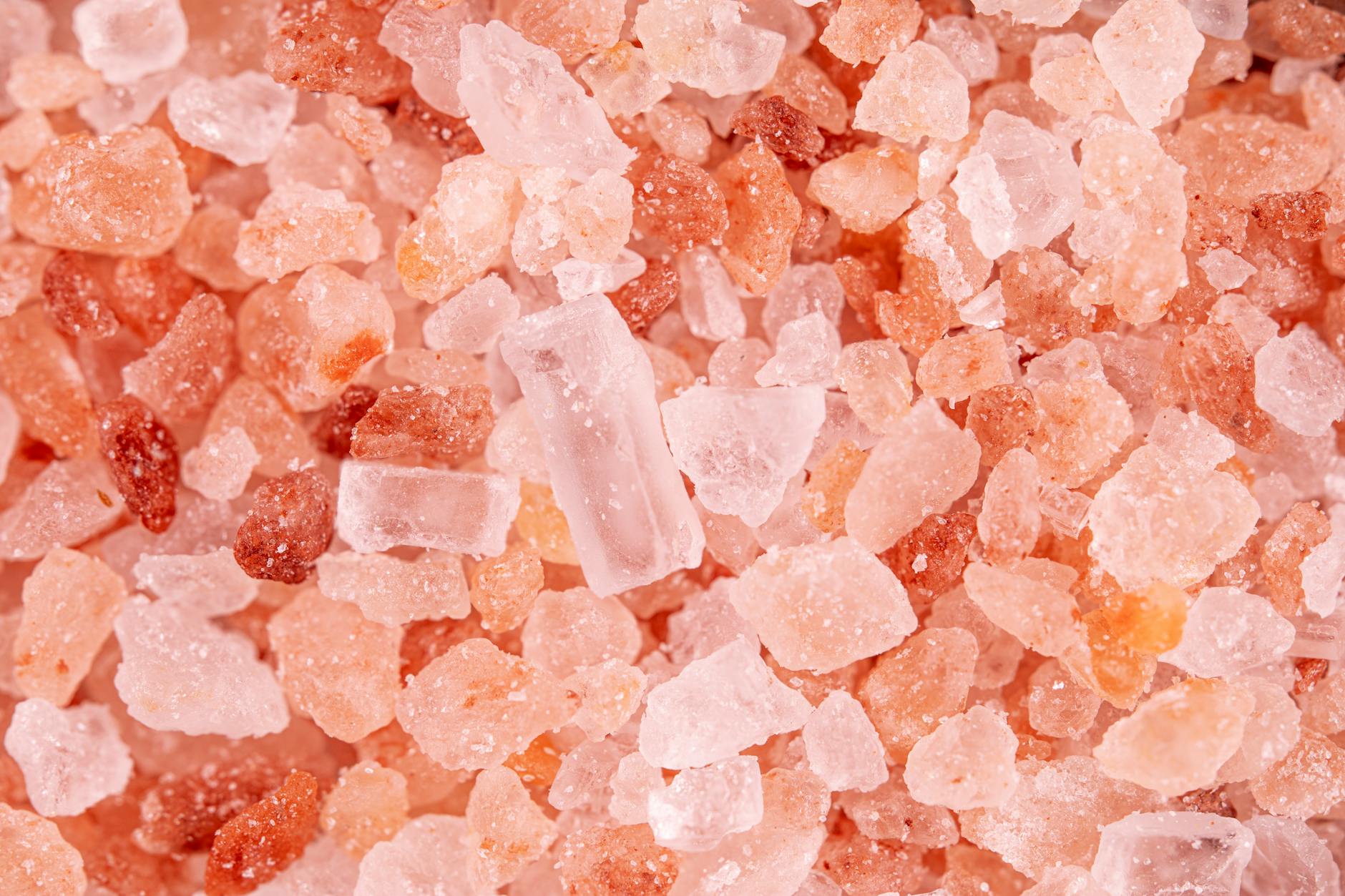 Close-Up Shot of Pink Himalayan Salts