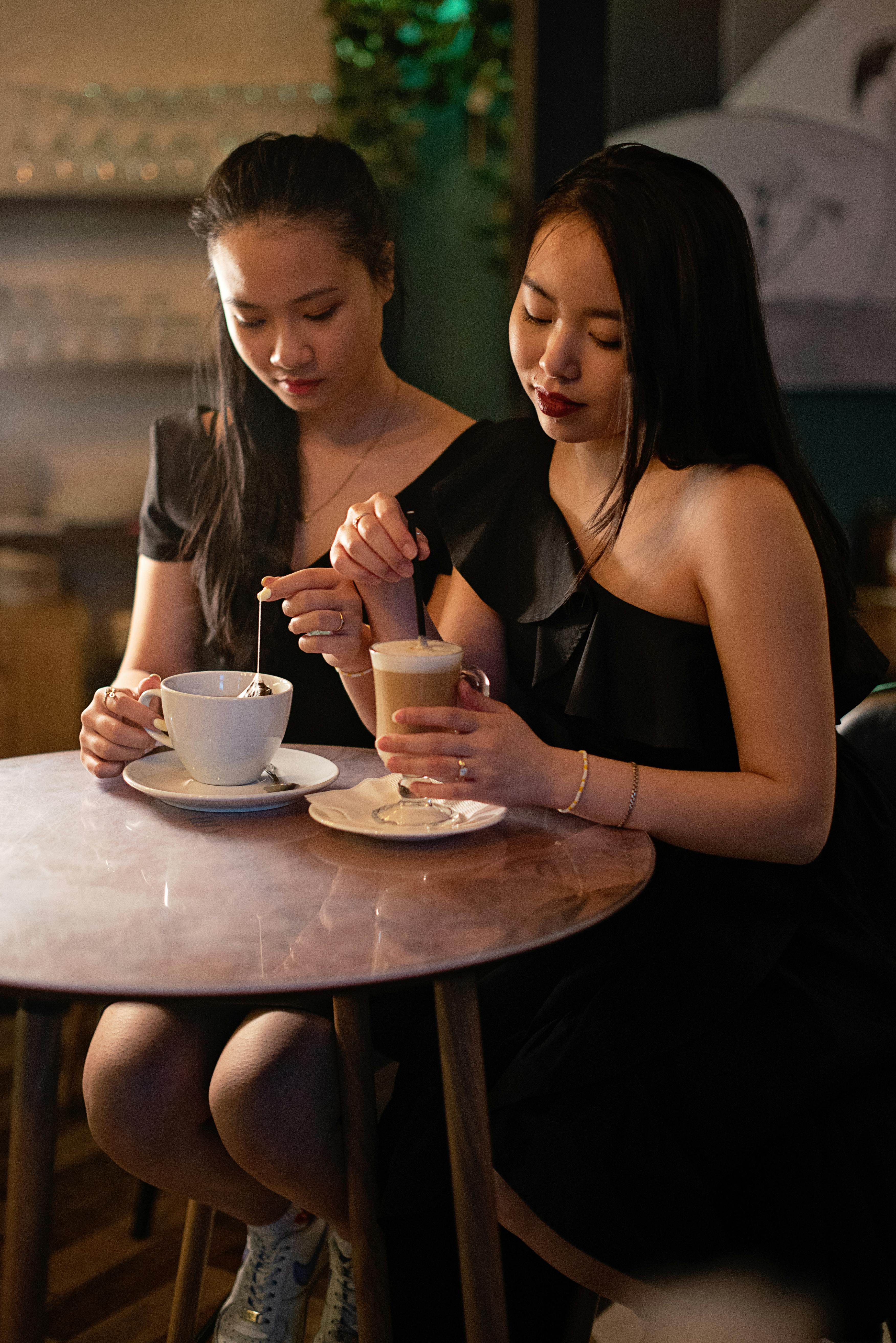 female couple having a coffee date