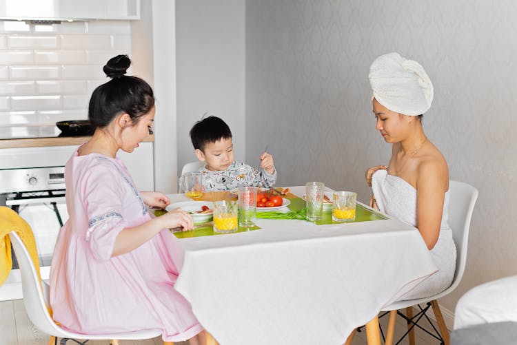 Family Eating Breakfast