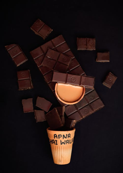 Photograph of Pieces of Chocolate Bars