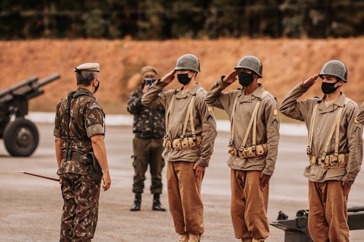 Photo Of Saluting Military Recruits