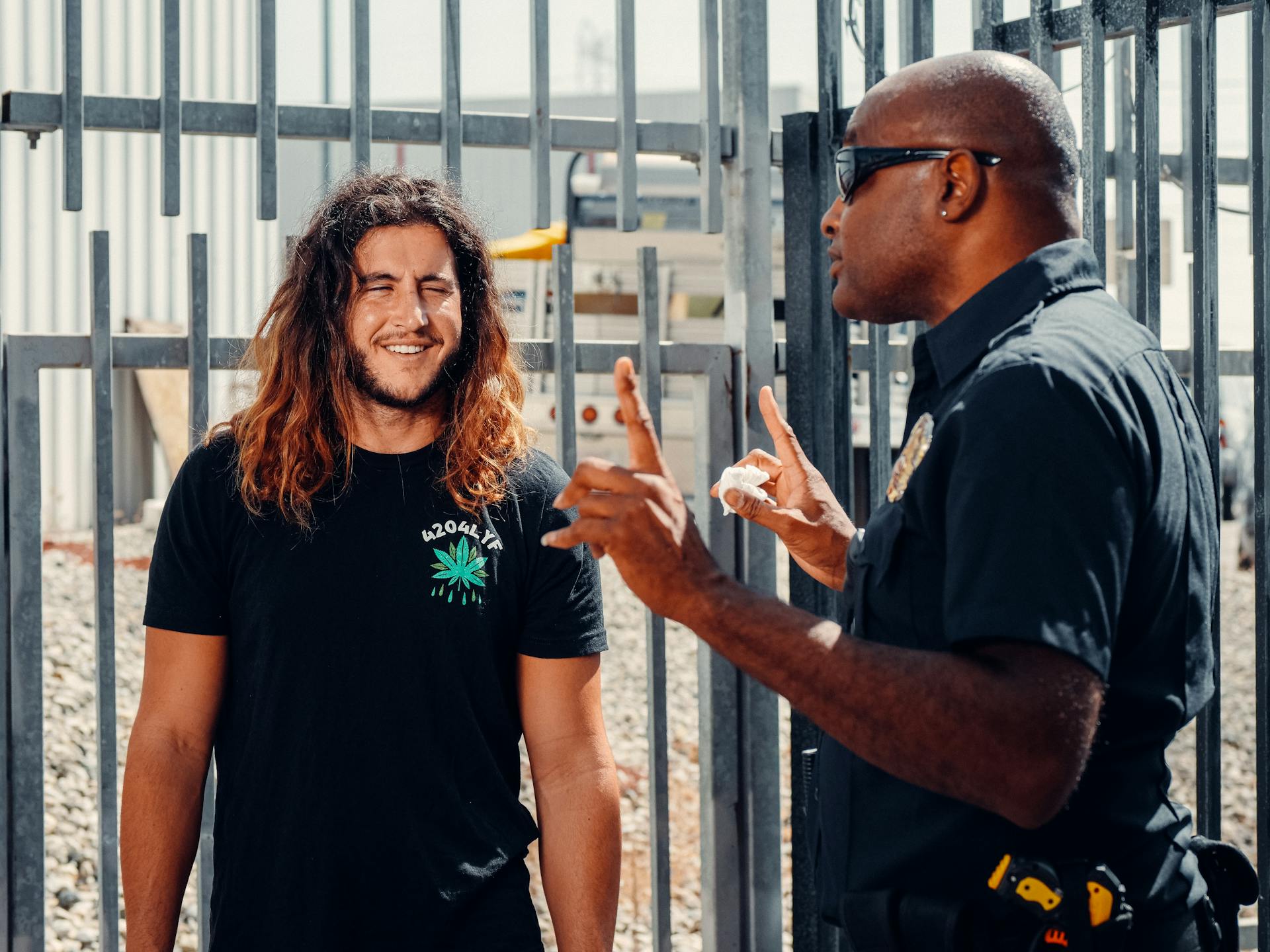 An Officer Talking to a Man