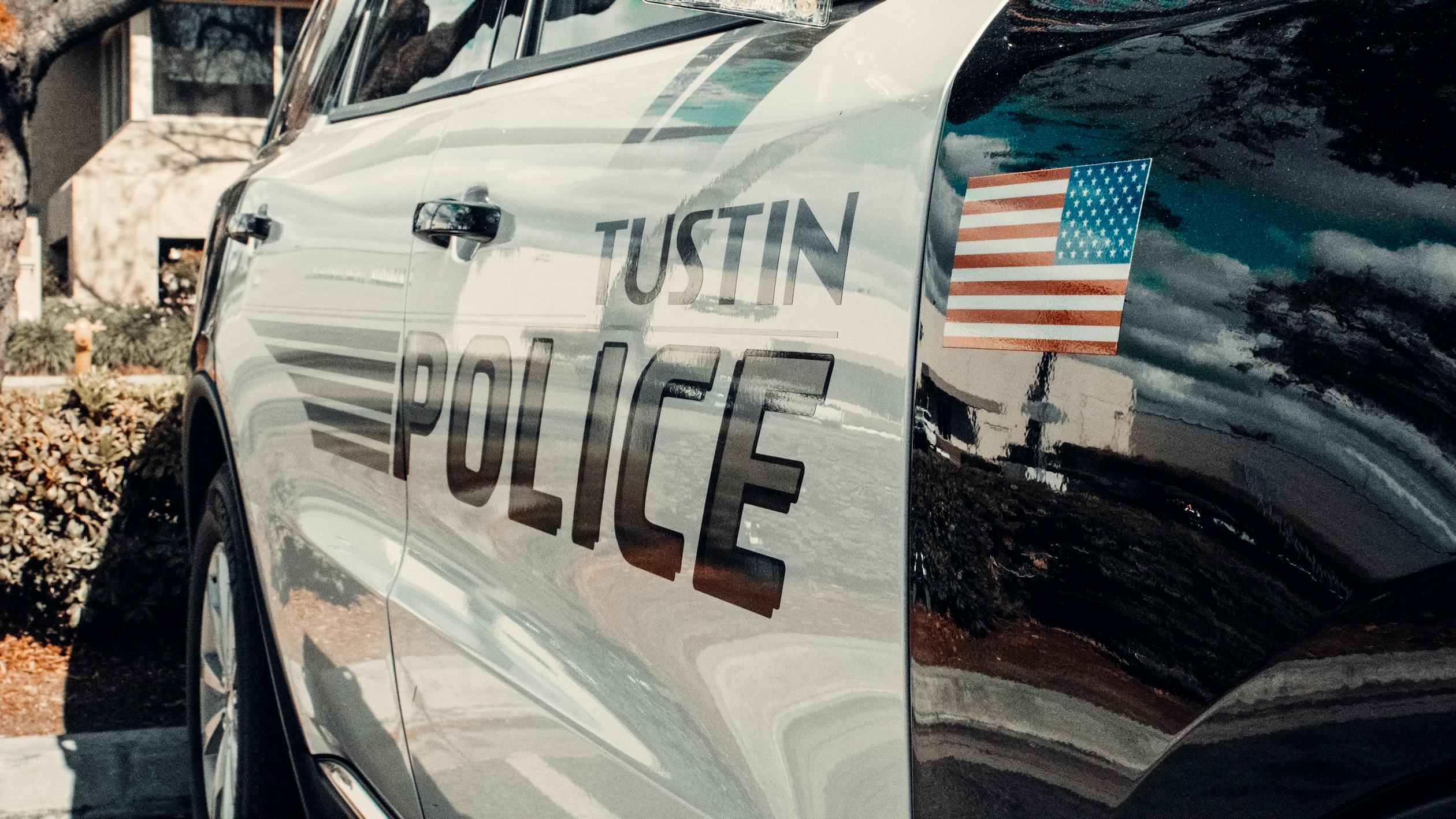 Close-Up Shot of a Police Car