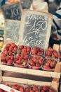 Red Strawberries on Brown Wooden Crate