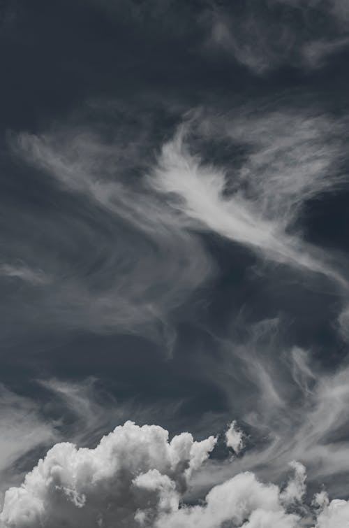 ฟรี คลังภาพถ่ายฟรี ของ การก่อตัวของเมฆ, ขาวดำ, ท้องฟ้า คลังภาพถ่าย