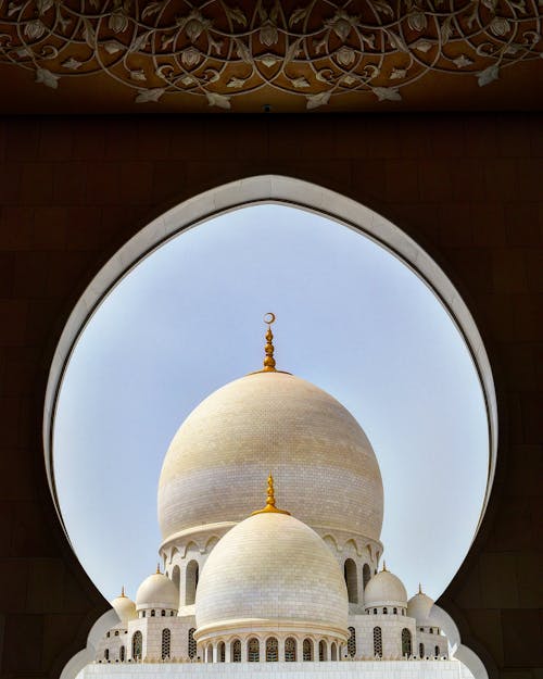 Dome of Sheikh Zayed Grand Mosque Through a Window