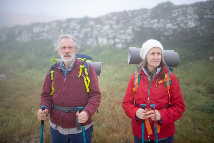 An Elderly Couple Trekking